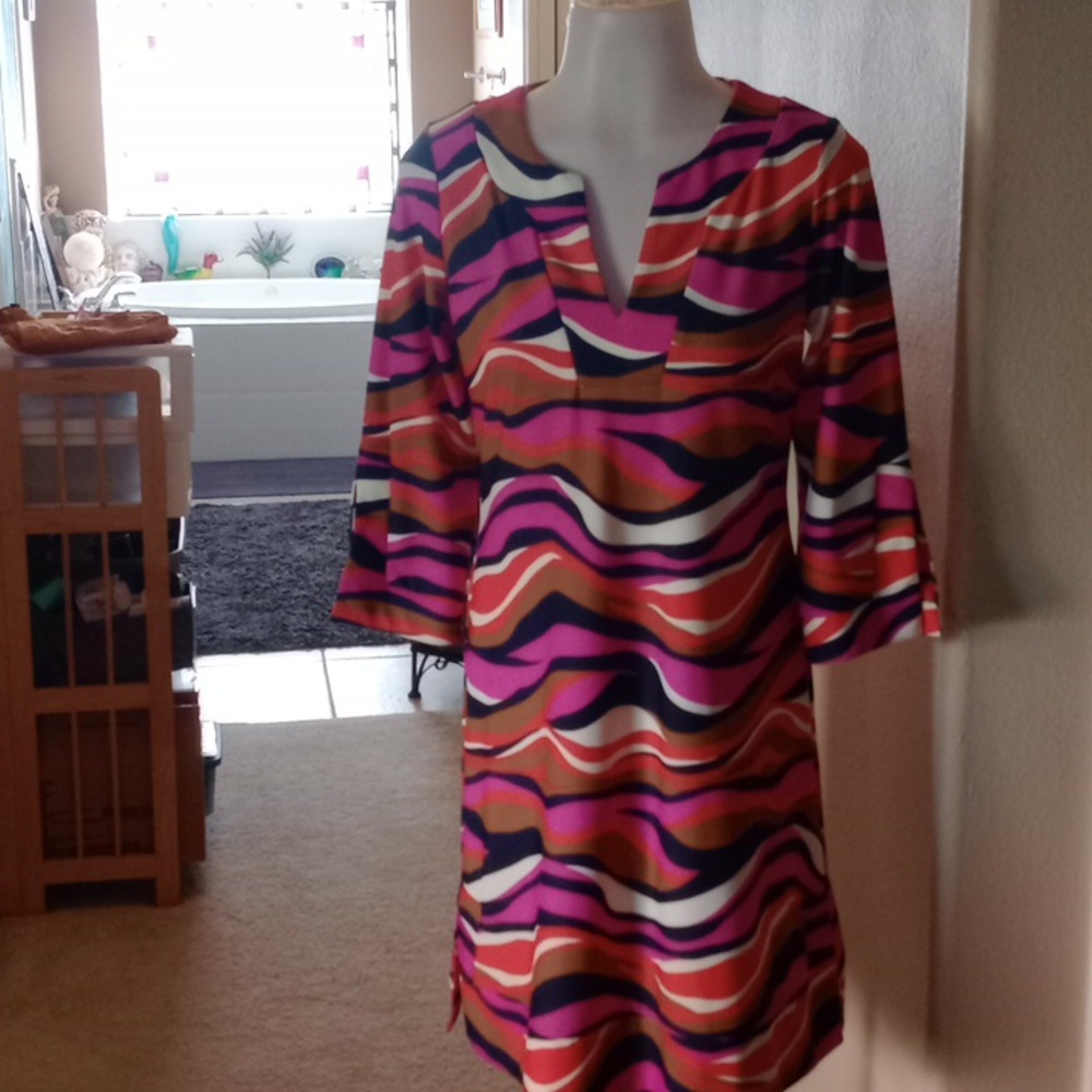 Jude Connally Dress small Multicolored tunic style V-Neck dress xs